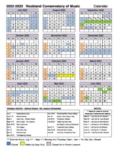 RCM Calendar 2022-2023 FINAL | Rockland Conservatory of Music